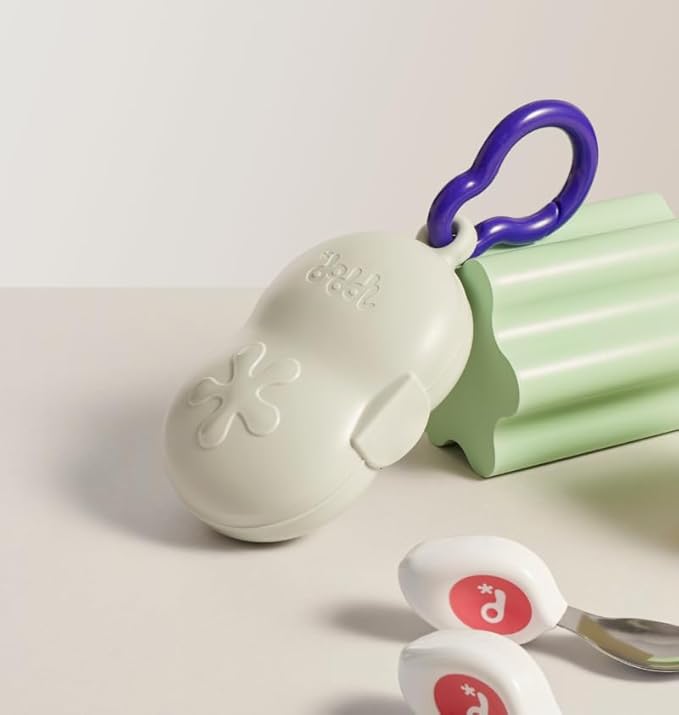 doddl Toddler Travel Utensil Case, Fits Toddler Fork, Spoon and Knife Sets, Clips to Bags & Strollers, Travel Essentials, Dishwasher Safe (Case Only)