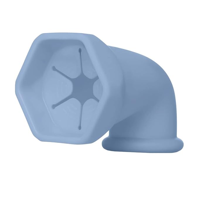 Ubbi Bath Spout Guard and Drain Stopper, Soft Silicone Spout Cover and Suction Cup Drain Plug for Baby Bath Time, Cloudy Blue