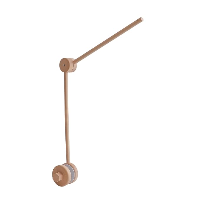 Natural Wooden Crib Mobile Arm – Foldable & Adjustable Baby Mobile Holder, Smooth Beech Wood Mobile Hanger with 360° Rotation, Easy Attachment for Nursery Decor & Newborn Cribs