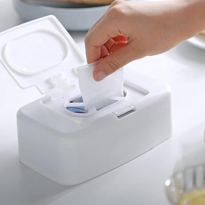 VOSAREA Baby Wipes Box Dispenser Diaper Wipes Dispenser, 3pcs Tissue Storage Box Case Refillable Dispenser Holder Baby Wipes Container with Lid for Home Office Cars