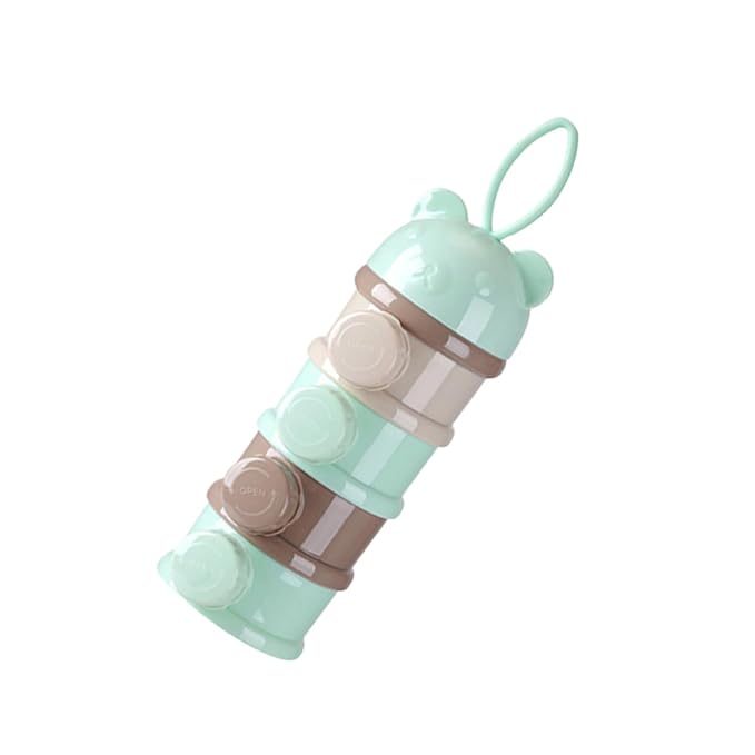 Box Storage Container Formula Mixer Blender Portable Powder Dispenser Formula Dispenser 4 Layers Milk Container Para Guardar Snack Container Travel Lait Boite Milk Powder Tool, Green