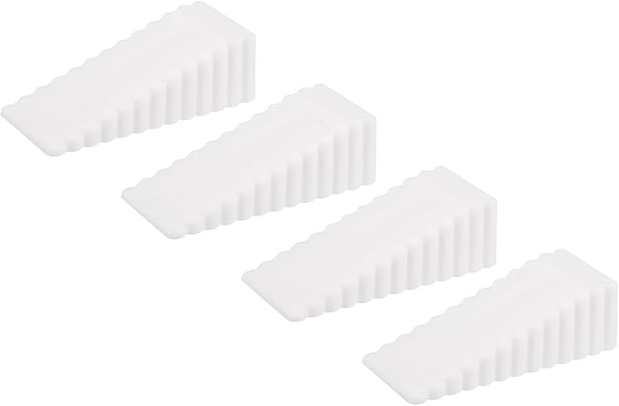 uxcell 4 Pcs Door Stoppers for Bottom of Door, 28mm/1.10 Inch Door Stops, Rubber Door Stopper Wedge Anti Slip, Window Stopper Door Stackable, White