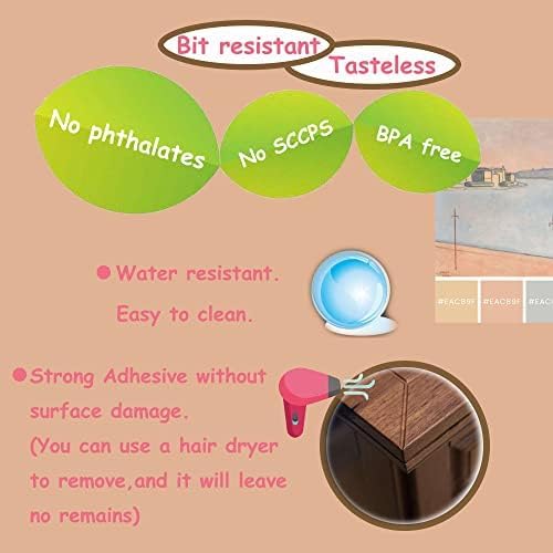 saicheek 4Pcs Small(Length: 1.4inch) Silicone Corner Protector Baby Proofing,Table Corner Protectors for Baby,Strong Adhesive T Shaped Baby Head Protector Table Corner Protectors for Furniture (4)