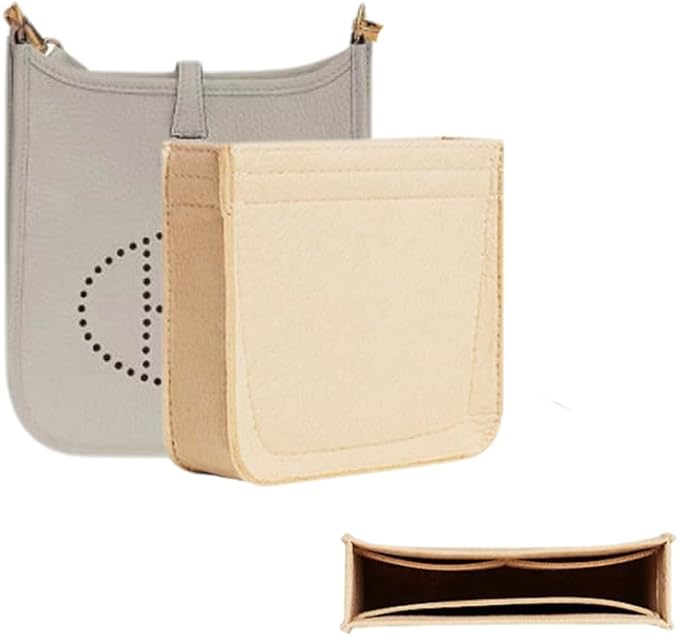 SMART DK Purse Insert Organizer for Evelyne 33 Bags,Premium Purse Felt Insert (Beige, For Evelyne 33)