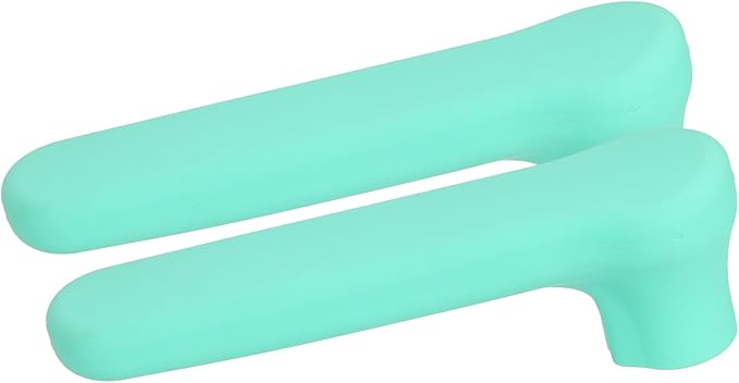 uxcell 2Pcs Silicone Door Handle Covers, Silicone Anti-Static Door Knob Cover Anti-Collision Door Handle Protector for Flat Door Handle Lever, Green