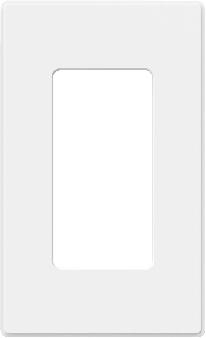AIDA 1-Gang Screwless Decorative Wall Plates, Standard Size Unbreakable Thermoplastic Faceplate Cover for Decorator Receptacle Outlet Switch, UL Listed (1 Pack, Matte White)