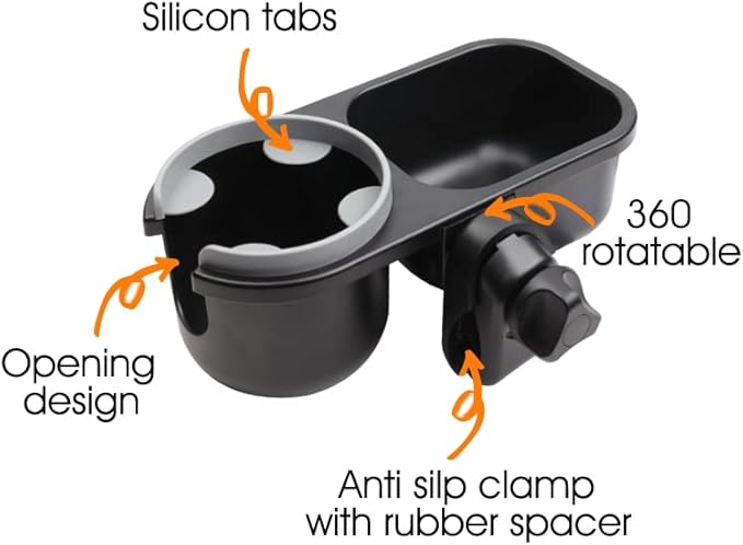 LUFFCABO Universal Snack Tray for Stroller with Stroller Cup Holder, Universal Stroller Snack Tray with Cup Holder, Stroller Tray Attachment and Stroller Accessories