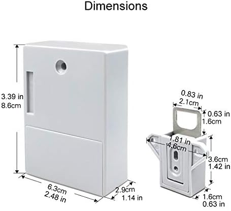 ETEKJOY RFID Electronic Cabinet Lock Hidden DIY for Wooden Cabinet Locker Drawer Cupboard (Gray)