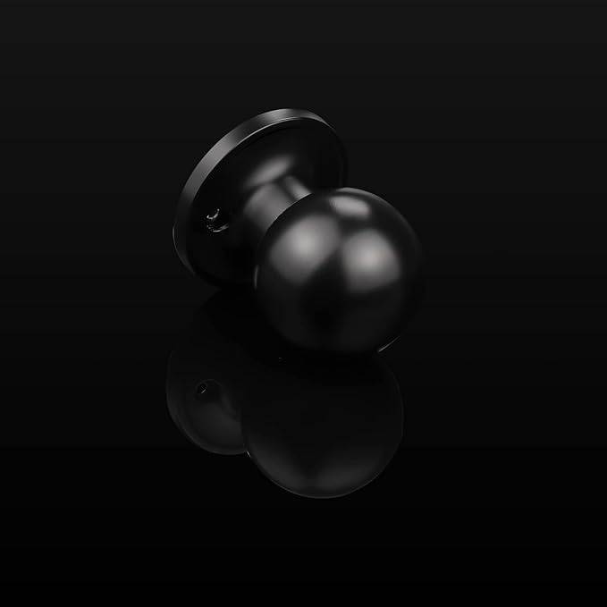 Probrico Flat Black Round Single Dummy Knobs, Non-Turning Half Dummy for French Door Closet Hallway, 10 Pack