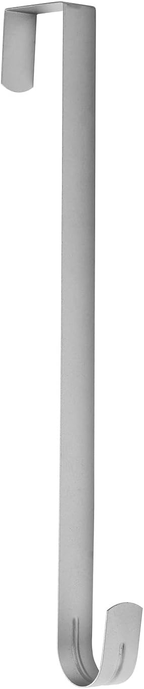 Sattiyrch 15" Wreath Hanger for Front Door,Sturdy Steel Wreath Door Hanger,Over The Door Hanger Hook (Silver,2)