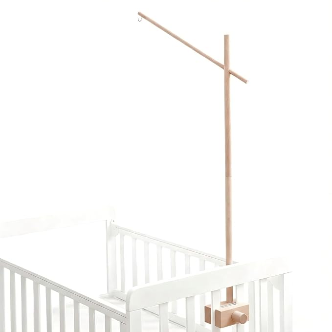 Baby Crib Mobile Arm - 32 Inch Wooden Mobile Arm Adjustable Mobile Holder for Crib Mobile Hanger Baby Crib Attachment Nursery Decor