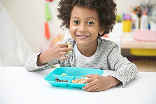 | 100% Silicone Plates for Babies & Kids | MADE IN THE USA | BPA, BPS, Lead, Cadmium, PVC, & Phthalate Free | Children's Divided Placemat Set | Teal, 2 Pack