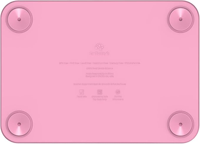 Dr. Betty’s - Educational Learning Silicone Placemat/Play Mat with Super Suction and Raised Edges for Babies + Toddlers + Kids | Non-Slip, Dishwasher Safe, Food Grade (Numbers, Pink)