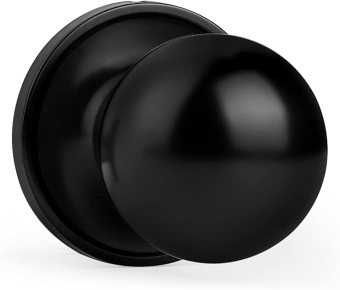 Probrico Stainless Steel Round Single Dummy Door Knobs Black Non-Functioning Knob Handle, 1 Pack