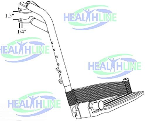 Wheelchair Swingaway Legrest Aluminum Footplates & Heel Loops (Pair) (Black)