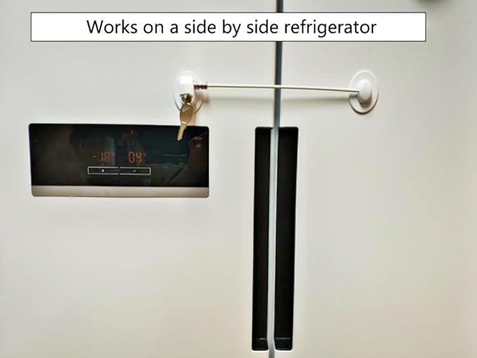 FIGEPO Refrigerator Lock with Magnetic, Dorm Freezer Door and Child Safety Cabinet Lock, Strong Adhesive, Convenient to Unlock (1, White-1)