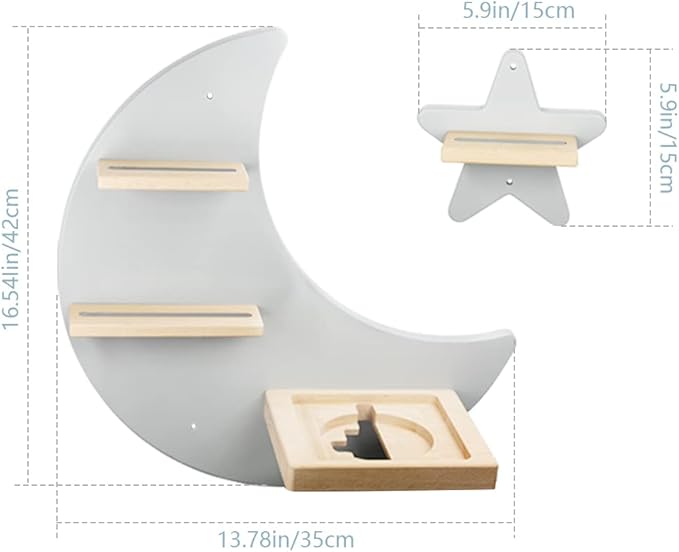 Sun3drucker for Toniebox 2 and Toniebox 1 Tonie Shelf Wall Mounted Set,Tonies Figures Tonies Storage,Magnetic Wooden Floating Shelves Compatible with Tonie Box Player Character