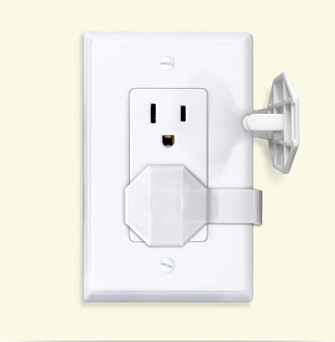 SocketSitter Outlet Covers Baby Proofing (6 Pack) – Always-Connected Child Proof Outlet Plug Covers for Electrical Outlets – Easy Install Baby Outlet Covers, 12-Outlet Coverage