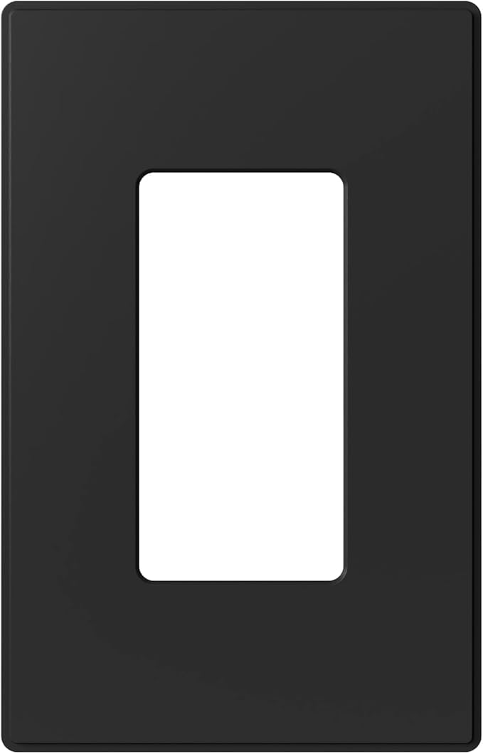 AIDA 1-Gang Screwless Decorative Wall Plates, Mid-Size Unbreakable Thermoplastic Faceplate Cover for Decorator Receptacle Outlet Switch, UL Listed (1 Pack, Matte Black)