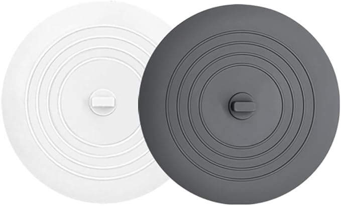 Tub Stopper 2PCS,Bathtub Drain Stopper,6 inches Bathtub Tub Drain Cover Stopper,Silicone Drain Plug,Kitchen Bathroom Hair Water Shower Stopper,Large Bathroom Laundry Accessories (Grey/White)