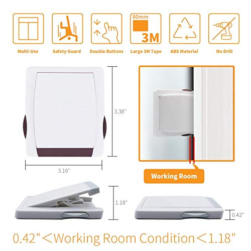 Goodv Child Proof Window Sliding Door Lock 6 Grey Packs (Make Sure Your Working Space over 0.42in and under 1.18in) Security Your Baby Safe and Protect Kid outof Dangerous at Home (6, Grey)