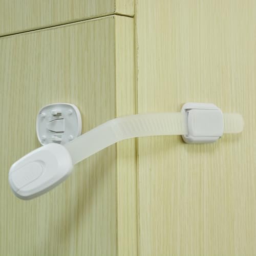 Child Safety Latches Cabinet Locks (6-Pack) Baby Proofing Baby Proofing Set Strong Adjustable Child Locks Suitable to Lock Door,Fridge,Toilet seat,Cabinet,Drawer,Oven Window
