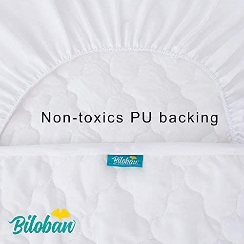 Playard Mattress Cover -for Square Play Yard, Perfect for New Room2 / TotBloc Portable Playard, Waterproof, Ultra Soft, Fitted Playpen Mattress Cover, White