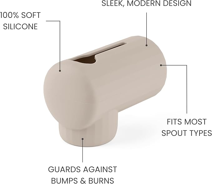 Bath Spout Cover, Soft Silicone Bathtub Faucet Cover Safety Universal Fit (Shifting Sand)
