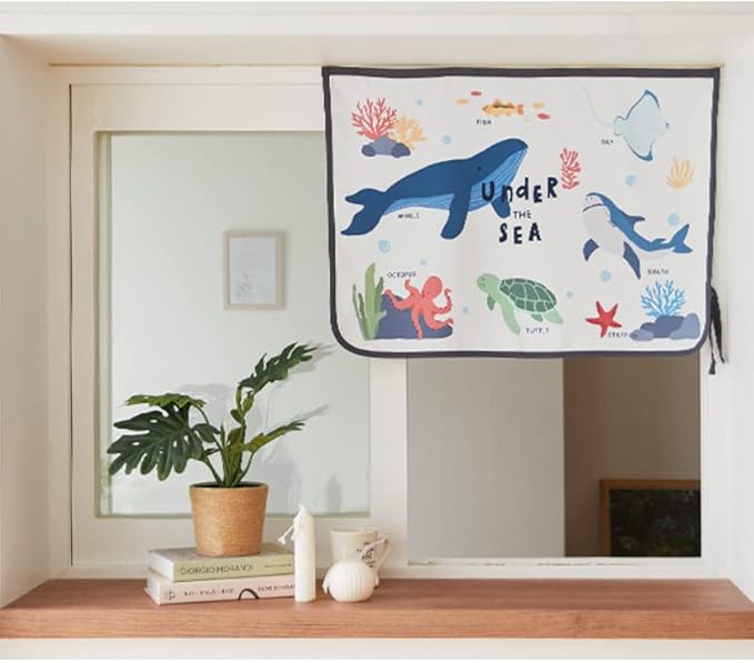 BEBEDECO Magnetic Car Sun Shade Curtain for Side Window – Sun Blocker and UV Protector for Baby, Kids, and Pets – Universal Fit with Built-in Magnets for Steel-Framed Door (Sea Friends)