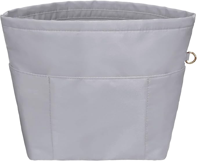 Vercord Purse Insert Organizers for Petite Tote Bag Organizer Insert Inside Handbag Shaper with Zipper Light Grey