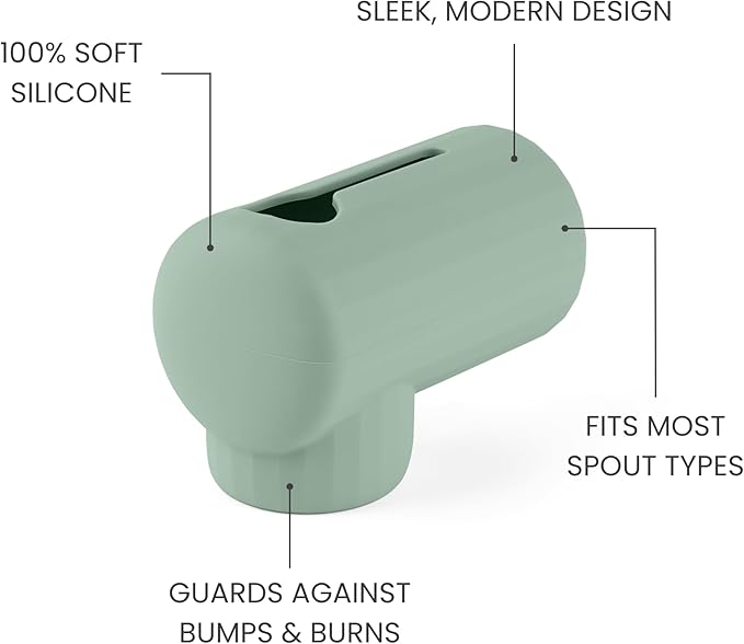 Bath Spout Cover, Soft Silicone Bathtub Faucet Cover Safety Universal Fit (Cambridge Blue)