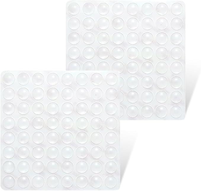 128PCs Self Adhesive Cabinet Door Bumpers 1/2", Silicone Clear Rubber Bumpers - Cabinet Door Damper, Adhesive Rubber Feet Pads, Cabinet Door Stops, Cabinet Stoppers Rubber