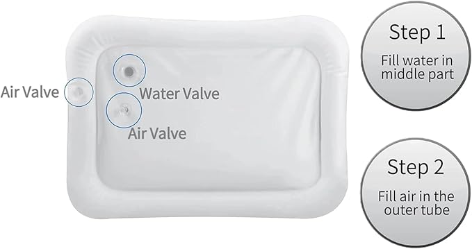 PandaEar 2 Pack Water Play Mat for Babies Floor, Inflatable Water Tummy Time Mat 0 3 6 12 Months, Water Pad Baby Sensory Mat, Baby Tummy Time Water Mat for Girl Boy Kids Infants Newborn