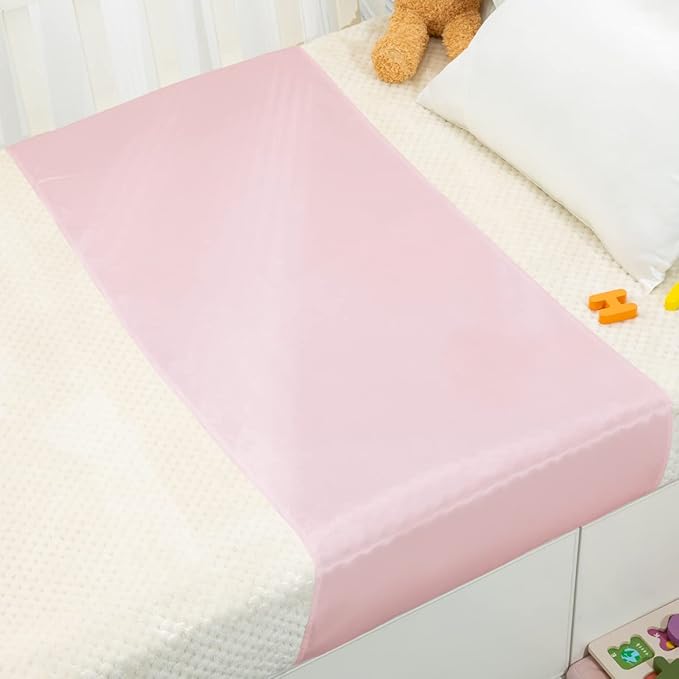 PROMEED 100% Mulberry Silk Crib Sleeve for Baby Hair Loss Prevention, Premium 23 Momme Natural Silk Bassinet Slip for Bassinets/Cradles/Cots/Cribs (Pink)