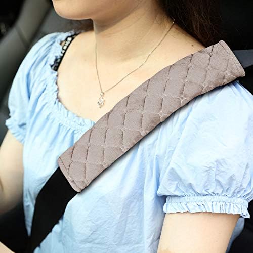Tatuo 4 Pack Seat Belt Cover Extra Long Seat Belt Pads for Car Soft Comfort Shoulder Strap Covers Harness Pads Helps Protect Your Neck and Shoulder(10.6 Inch,Khaki)
