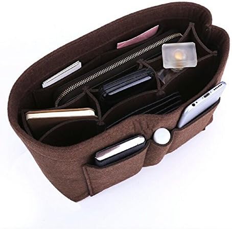 ZTUJO Purse Organizer Insert, Felt Bag Organizer For Handbag Purse Organizer,13 Colors, 6 Size (Medium, Coffee)