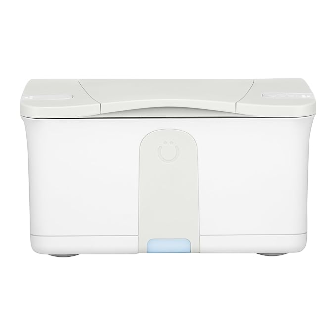 Ubbi Baby Wipes Warmer and Dispenser with Nightlight, Top-Heating System, Moisture Lock Lid, Fits Standard Wipe Packs, Soft Glow Light for Diaper Changes, Oat