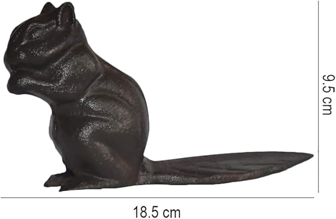 Chezmax Door Stopper, Cast Iron Security Door Stop Gate Wedge Door Holder, Decorative Vintage Heavy Duty Solid Door Stopper, Rustic Floors Decor for Home Patio Bar Office Bedroom, Squirrel Shape