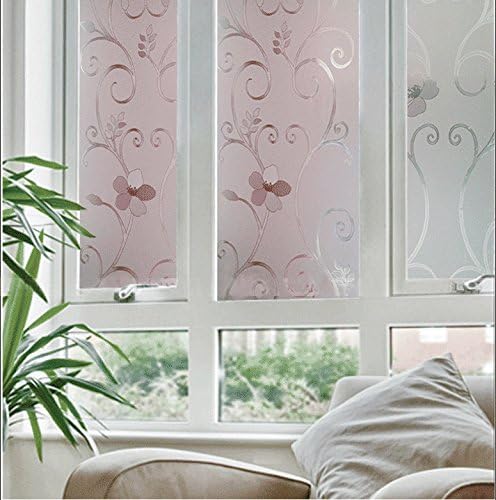 Niviy Window Privacy Film Frosted Window Glass Film No Glue Door Windows Covering for Office and Home Decoration, 17.7 x 78.7 inches