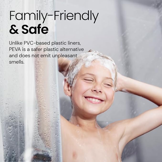 LiBa Waterproof Plastic Shower Curtain - Bathroom Shower Curtain Premium PEVA Non-Toxic with Rust Proof Grommets Frosted 8G Bathroom Accessories 36x72 - Frosted