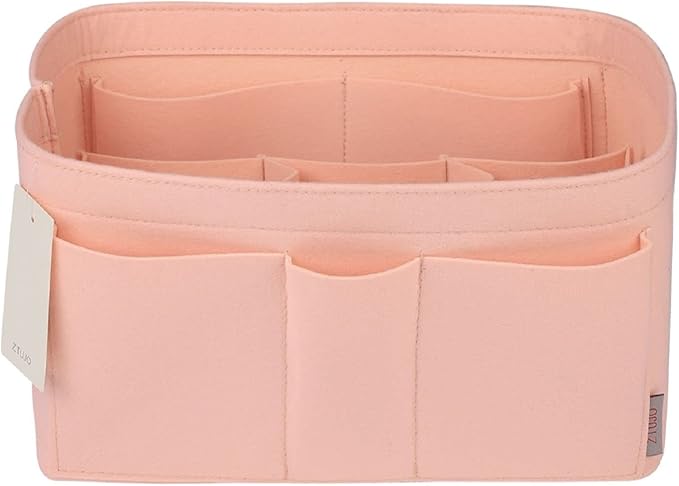 ZTUJO Purse Organizer Insert, Felt Bag Organizer For Handbag Purse Organizer,13 Colors, 6 Size (Medium, Brush Pink)