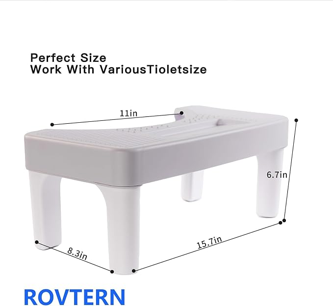 6.7 Inch Step Stool,ROVTERN Portable Plastic Foot Stool,ROVTERN Non-Slip Potty Stool for Bathroom
