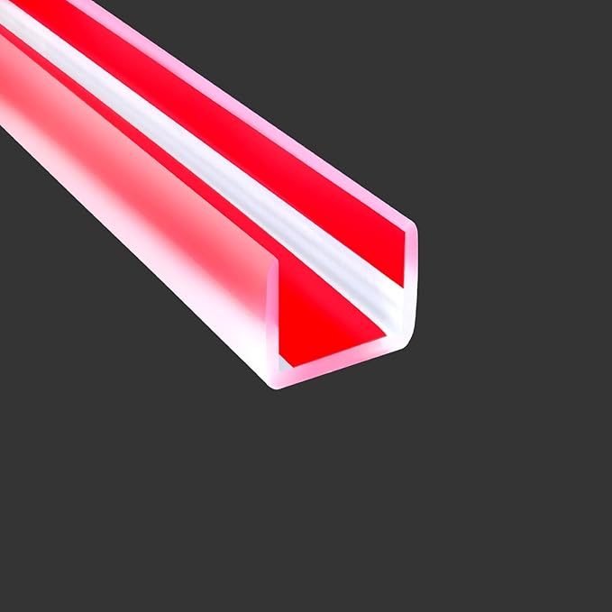 Clear Rubber Edge Trim, Self-Adhesive Clear Edge Guard, Edge Protector for Plywood, Glasses or Flexi-Glass, Silicone Rubber Material, White Color, Fit 3/8"(10mm), Deep U Channel Edge Trim