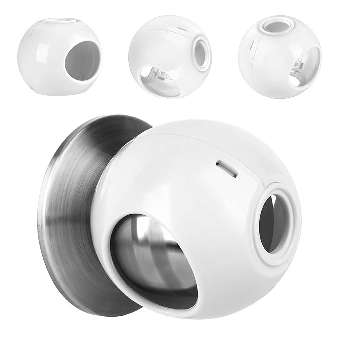 GRENFU Child Proof Door Knob Covers 6-Pack Universal Fit Baby Proof Door Knob Covers Prevents Toddlers from Opening Doors, Easy 1-Hand Use for Adults Door Knob Child Proof Cover Child Door Locks