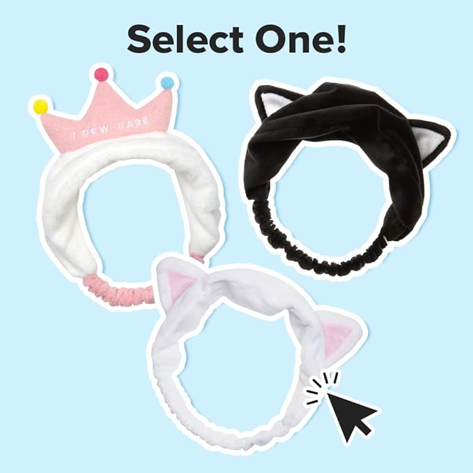 I DEW CARE Face Wash Headband - White Cat | Adorable Design, Perfect for Washing & Cleansing, Makeup and Spa, Bath, Skincare, Quick Dry, Soft & Fuzzy, Non Slip, Reusable, Teen Girls Stuff