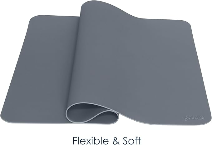 GASARÉ, Placemats Set of 4, Silicone Placemats, Table Mats, Non-Slip, Easy to Clean, Heat Resistant, Flexible, 20% Thicker, 16 x 12 inches x 1.1mm, Gray