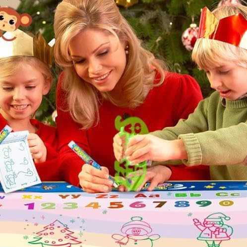 Water Coloring Mat for Toddlers 1-3 Fruit Theme for 3 4 5 6 7 8 Years Old Girls & Boys,Neon Color Mat Doodle Board Writing Drawing Toys Holiday 59x32 Inch