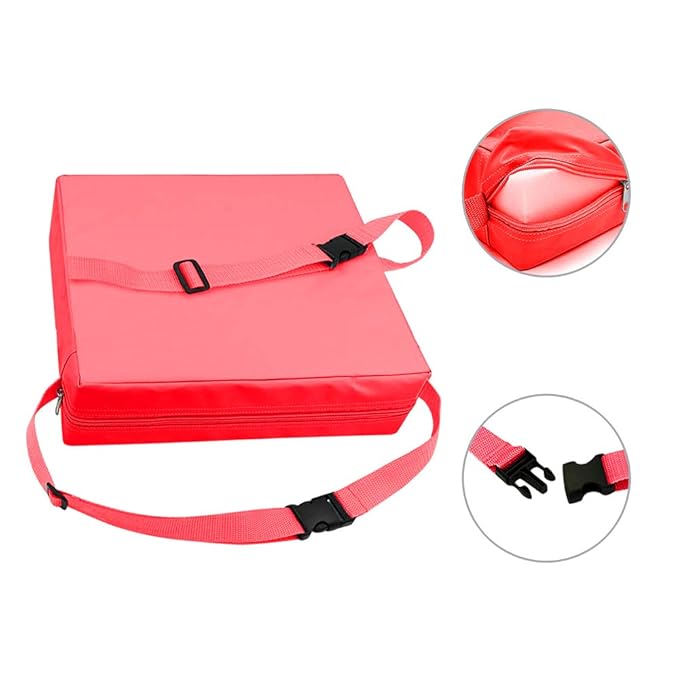Dining Chair Heightening Cushion Portable Dismountable Adjustable Highchair Booster for Baby Toddler Kids Infant Washable Thick Chair Seat Pad Mat (red+Pink)