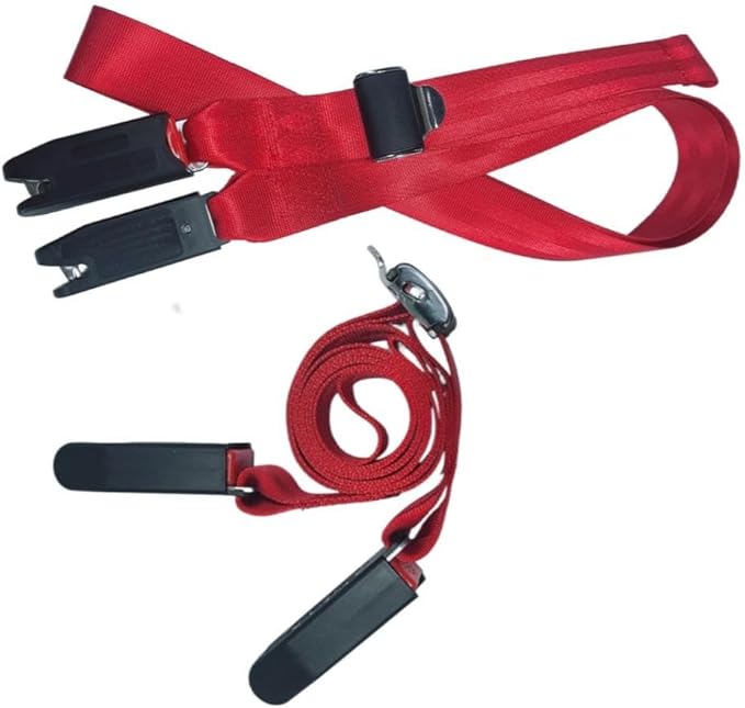 Strap Pads Compatible with 1 Pcs Universal ISOFIX Kids Seat Car Fixing Straps Covers with Latch Interface Accessory Cover Set (Red)