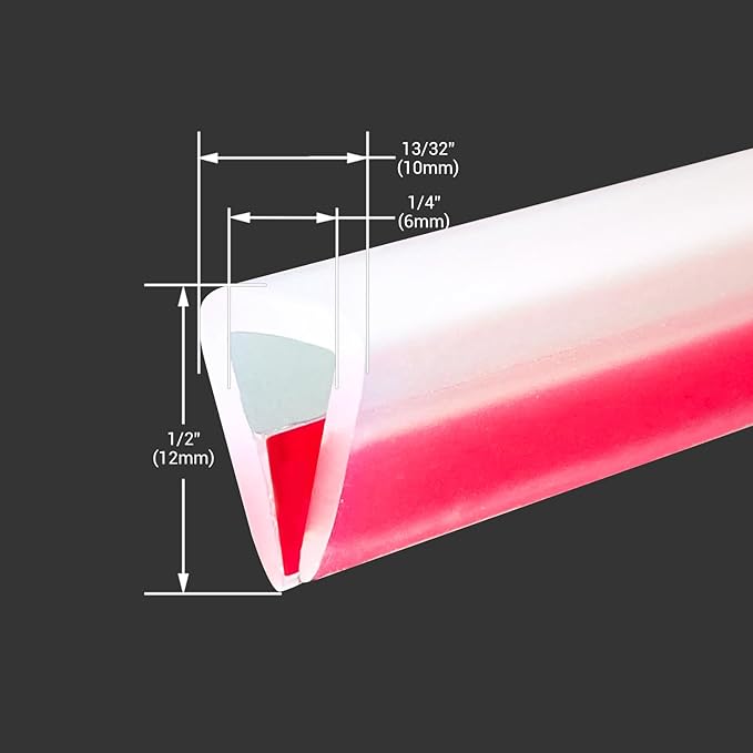 Clear Rubber Edge Trim, Self-Adhesive Clear Silicone Edge Trim, Edge Protector for Sheet Metal, Glasses or Flexi Glasses, Silicone Rubber Material, White Color, Fit 1/4"(6.4mm), U Channel Edge Guard